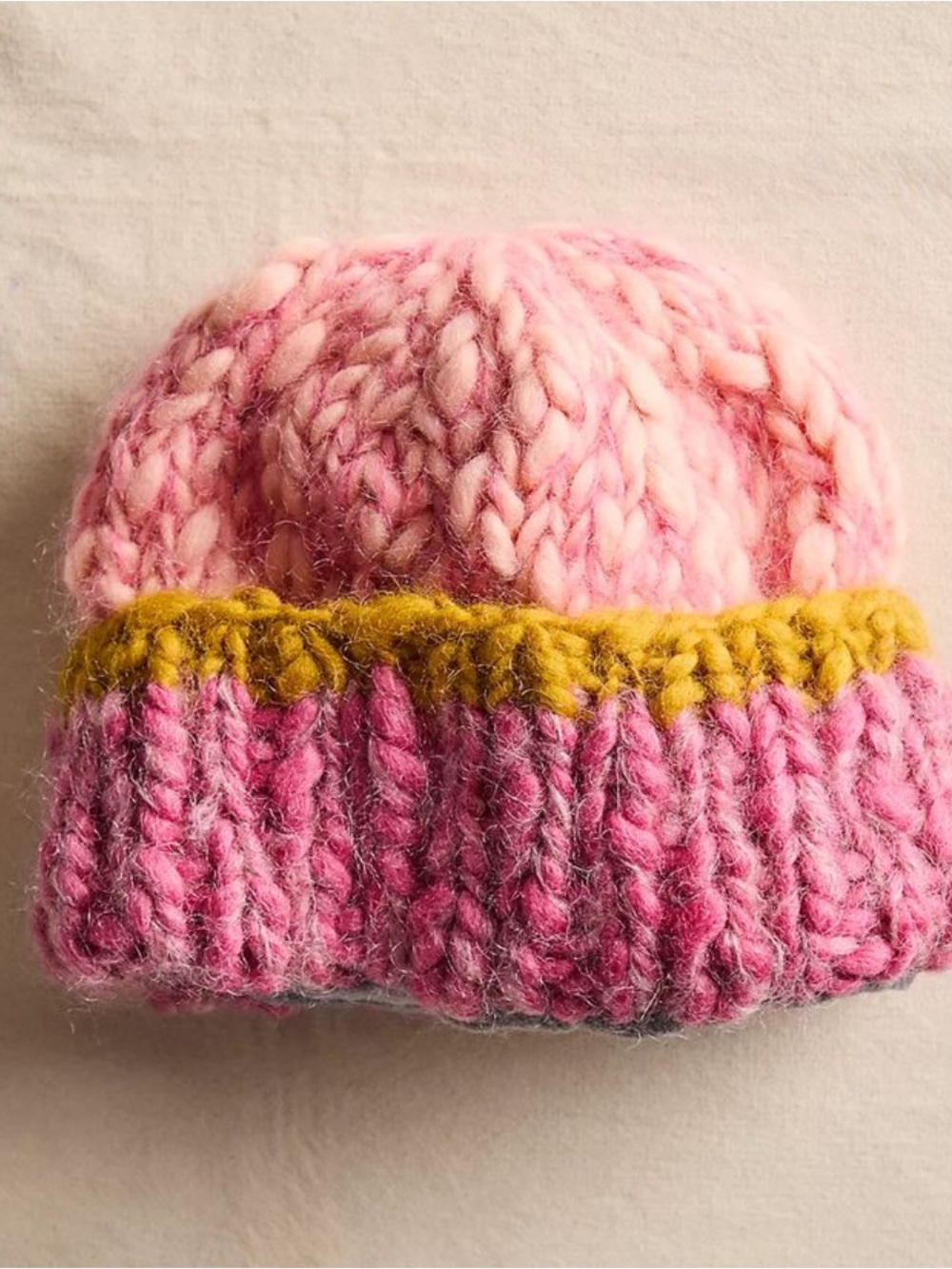 French knot Women's Pink Chunky Woven Fisherman Hat